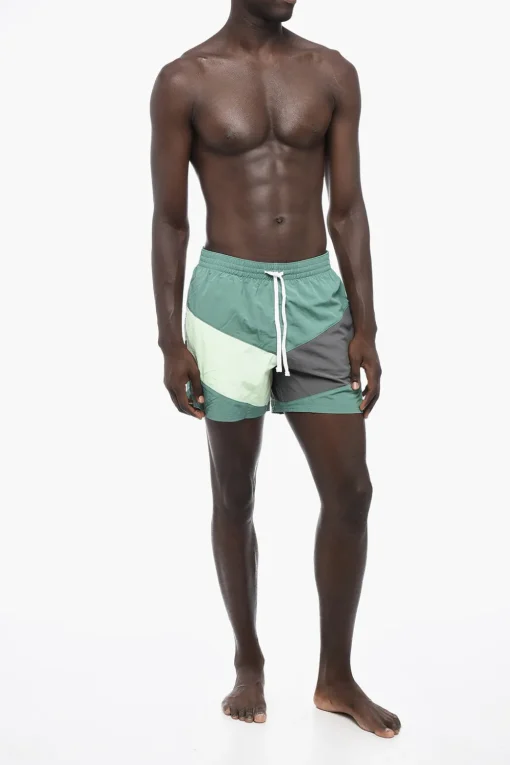 Best Costume da Bagno Boxer Color Block a 2 Tasche Uomo Costumi Da Bagno