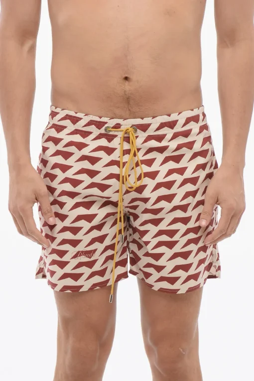 Online Costume da Bagno Boxer DOLCE VITA In Motivo Geometrico Uomo Costumi Da Bagno