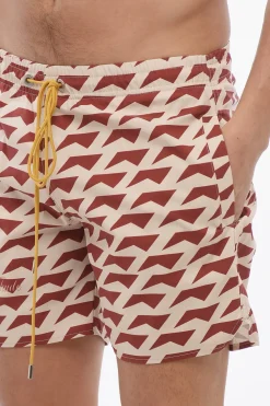 Online Costume da Bagno Boxer DOLCE VITA In Motivo Geometrico Uomo Costumi Da Bagno