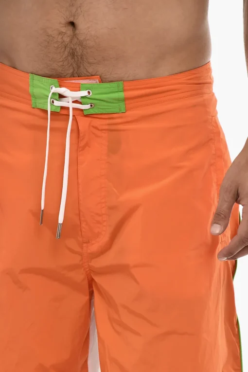Fashion Costume da Bagno Boxer Extra Long con Desing a Contrasto Uomo Costumi Da Bagno
