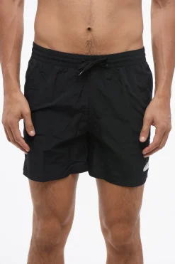 Costume da Bagno Boxer in Tinta Unita con Patch Sneakers>Nike Clearance