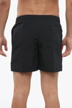 Costume da Bagno Boxer in Tinta Unita con Patch Sneakers>Nike Clearance