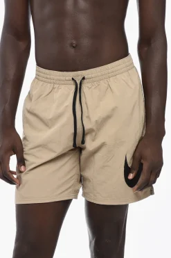 New Costume da Bagno Boxer in Nylon con Dettagli a Contrasto Uomo Costumi Da Bagno