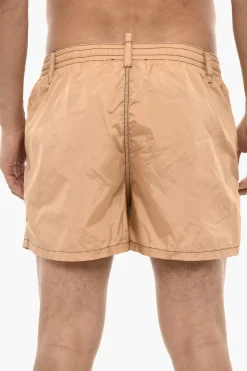 Sale Costume da Bagno Boxer In Nylon Con Maxi Stella Frontale Uomo Costumi Da Bagno