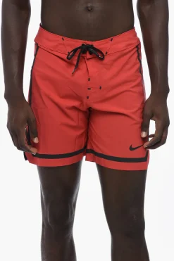 Fashion Costume da Bagno Boxer in Tessuto Stretch con Dettagli a Contrasto Uomo Costumi Da Bagno