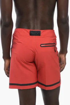 Fashion Costume da Bagno Boxer in Tessuto Stretch con Dettagli a Contrasto Uomo Costumi Da Bagno
