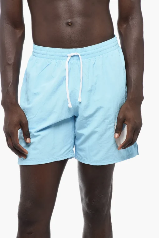 Clearance Costume da Bagno Boxer in Nylon con Logo Stampato Uomo Costumi Da Bagno