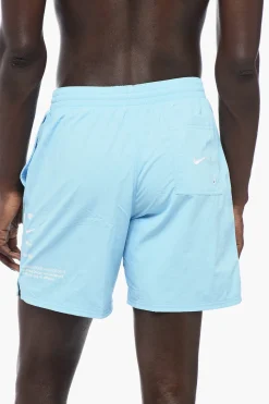 Clearance Costume da Bagno Boxer in Nylon con Logo Stampato Uomo Costumi Da Bagno