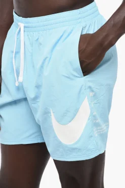 Clearance Costume da Bagno Boxer in Nylon con Logo Stampato Uomo Costumi Da Bagno