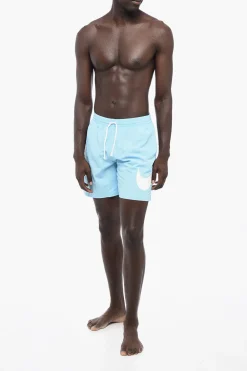 Clearance Costume da Bagno Boxer in Nylon con Logo Stampato Uomo Costumi Da Bagno