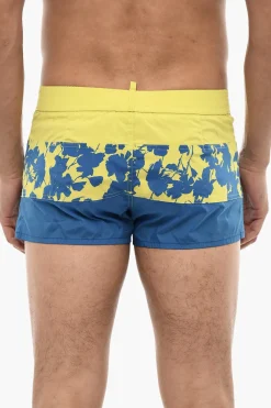 Best Costume da Bagno Boxer Logato con Motivo Floreale Uomo Costumi Da Bagno