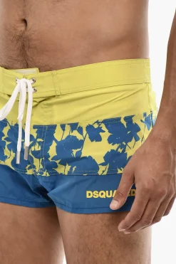 Best Costume da Bagno Boxer Logato con Motivo Floreale Uomo Costumi Da Bagno