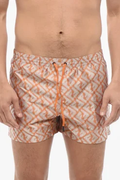 Costume da Bagno Boxer Monogram con Effetto Sbiadito>Fendi Fashion