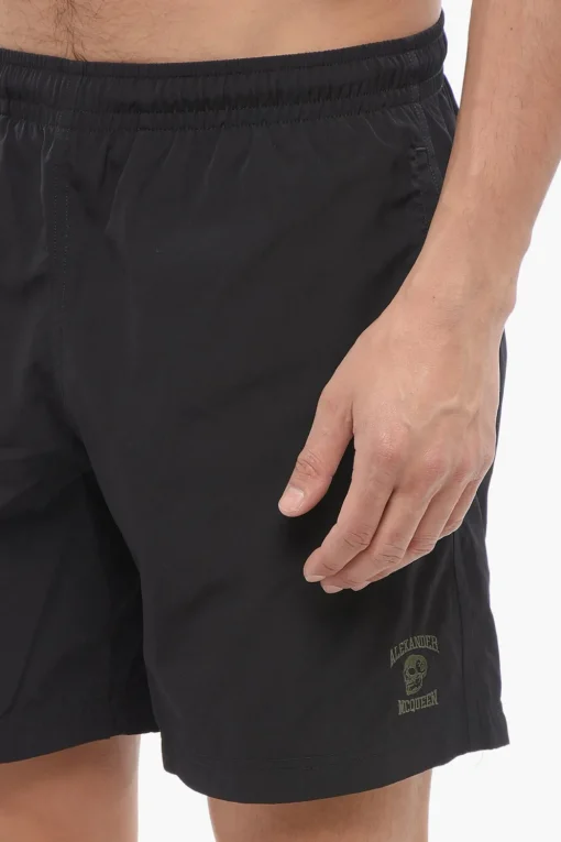 Costume da Bagno Boxer SKULL con Logo Ricamato>Alexander McQueen Hot