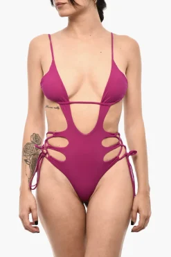 Costume da Bagno Intero a Tinta Unita con Dettagli Cut Out>Dsquared2 Fashion