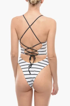 Costume da Bagno Intero a Righe>Karl Lagerfeld Discount