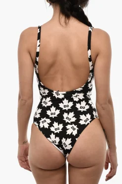 Costume da Bagno Intero Bicolore con Monogram All-Over>Dsquared2 Discount