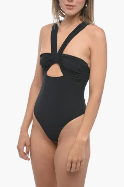 Sale Costume da Bagno Intero con Drappeggio e Dettaglio Cut-Out Donna Costumi Da Bagno