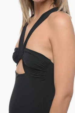 Sale Costume da Bagno Intero con Drappeggio e Dettaglio Cut-Out Donna Costumi Da Bagno
