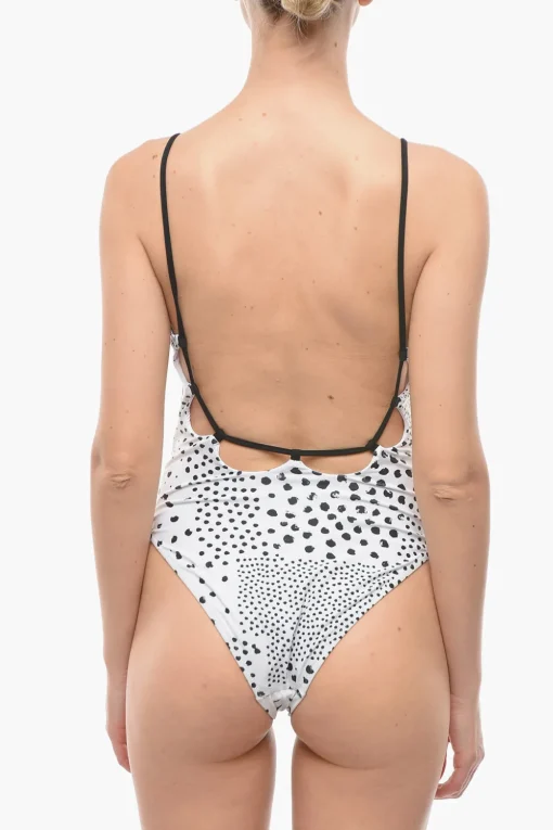 Costume da Bagno Intero con Schiena Scoperta e Dettagli a Contrasto>Karl Lagerfeld Best
