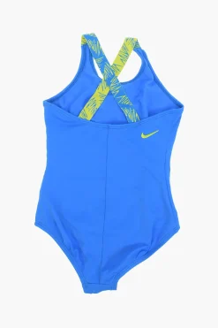 Costume da bagno Intero con Stampa Logo Laterale a Contrasto></noscript>Nike KIDS New