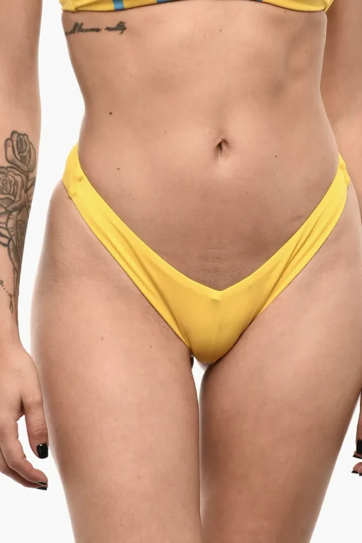 Clearance Costume Da Bagno Slip A Tinta Unita con Logo sul Retro Donna Costumi Da Bagno