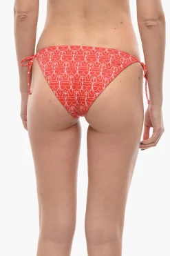 Fashion Costume da Bagno Slip con Stampa Iconica All Over e Lacci da Annodare Donna Costumi Da Bagno