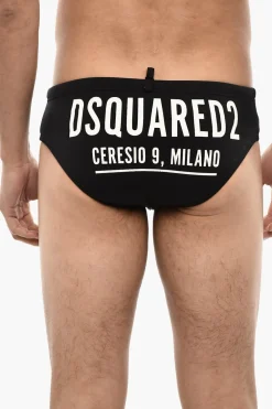 Costume Da Bagno Slip Con Stampa Logo>Dsquared2 Hot