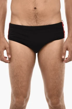 Costume Da Bagno Slip Con Bande Logate A Contrasto>Dsquared2 Fashion