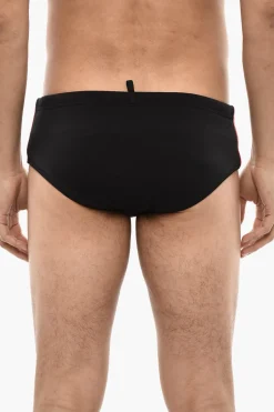 Costume Da Bagno Slip Con Bande Logate A Contrasto>Dsquared2 Fashion