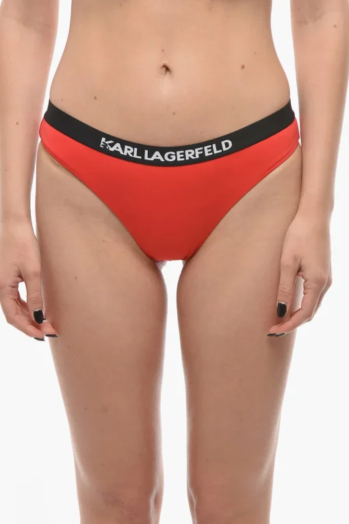 Costume da Bagno Slip SPORT A Tinta Unita con Banda Elastica Logata in Vita>Karl Lagerfeld Best