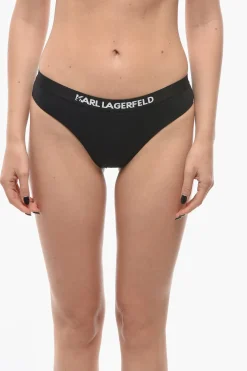 Hot Costume da Bagno Slip SPORT A Tinta Unita con Banda Elastica Logata in Vita Donna Costumi Da Bagno