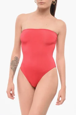 Online Costume Intero a Fascia in Tinta Unita Donna Costumi Da Bagno