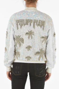 Sale COUTURE Bomber ALOHA PLEIN con Paillettes e Cristalli All-Over Donna Giubbotti