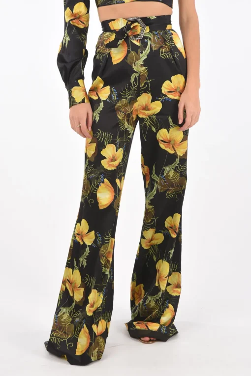 COUTURE completo boot cut con top crop monospalla in seta>Philipp Plein Online