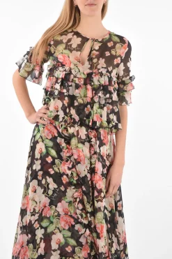 COUTURE EST.1978 maxi dress a balze motivo floreale in seta></noscript>Philipp Plein Clearance