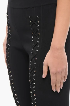 New COUTURE Leggings STRING con Dettaglio Lace-up Donna Pantaloni