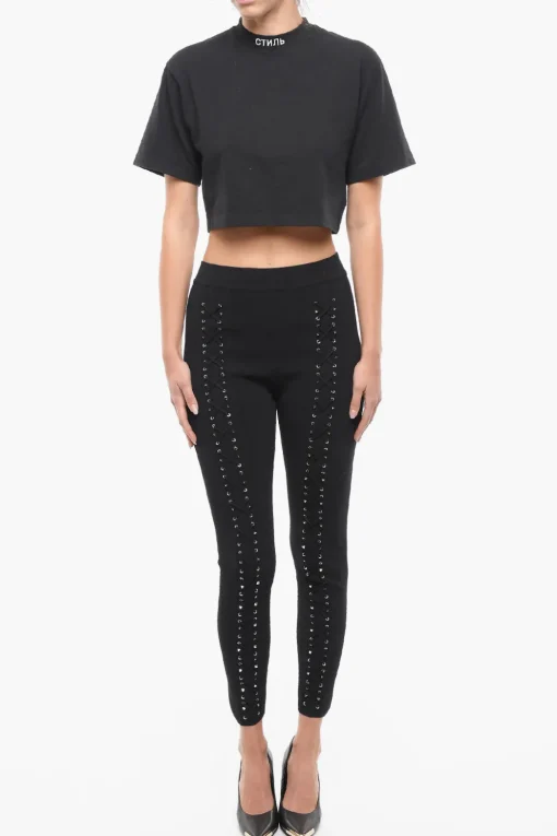 New COUTURE Leggings STRING con Dettaglio Lace-up Donna Pantaloni