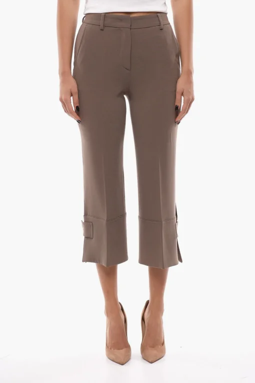 Sale COUTURE Pantaloni Cropped Fit con Risvolto Donna Pantaloni