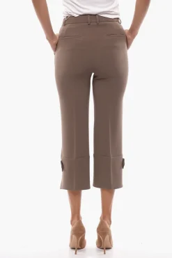Sale COUTURE Pantaloni Cropped Fit con Risvolto Donna Pantaloni