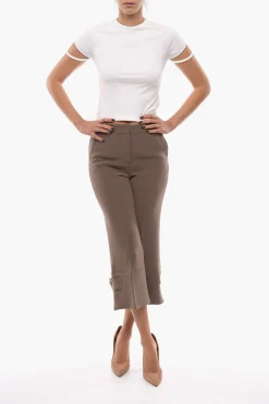 Sale COUTURE Pantaloni Cropped Fit con Risvolto Donna Pantaloni