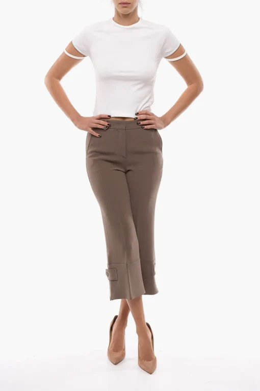 Sale COUTURE Pantaloni Cropped Fit con Risvolto Donna Pantaloni
