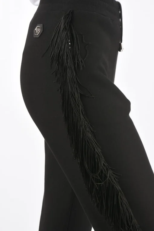 COUTURE Pantaloni gogger REVENGE con frange e borchie>Philipp Plein Online