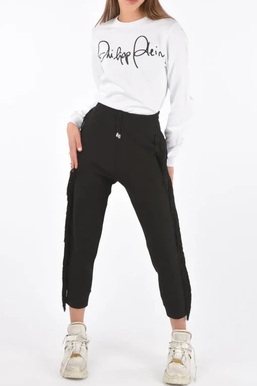 COUTURE Pantaloni gogger REVENGE con frange e borchie>Philipp Plein Online