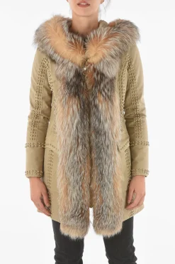 COUTURE Parka AMAZING FUR con Borchie e Bordi in Pelliccia di Volpe>Philipp Plein Hot