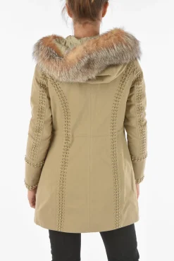 COUTURE Parka AMAZING FUR con Borchie e Bordi in Pelliccia di Volpe>Philipp Plein Hot