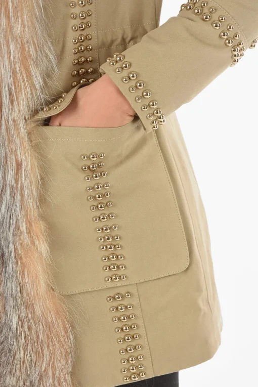 COUTURE Parka AMAZING FUR con Borchie e Bordi in Pelliccia di Volpe>Philipp Plein Hot