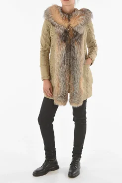COUTURE Parka AMAZING FUR con Borchie e Bordi in Pelliccia di Volpe></noscript>Philipp Plein Hot