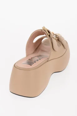Fashion COUTURE! Sandalo DOLLY75 In Pelle con Doppia Fibbia Dorata 7cm Donna Scarpe Con Tacco