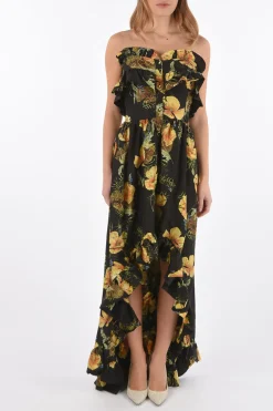 Clearance COUTURE vestito asimmetrico maxi APPEAL stampa floreale in seta strapless Donna Vestiti